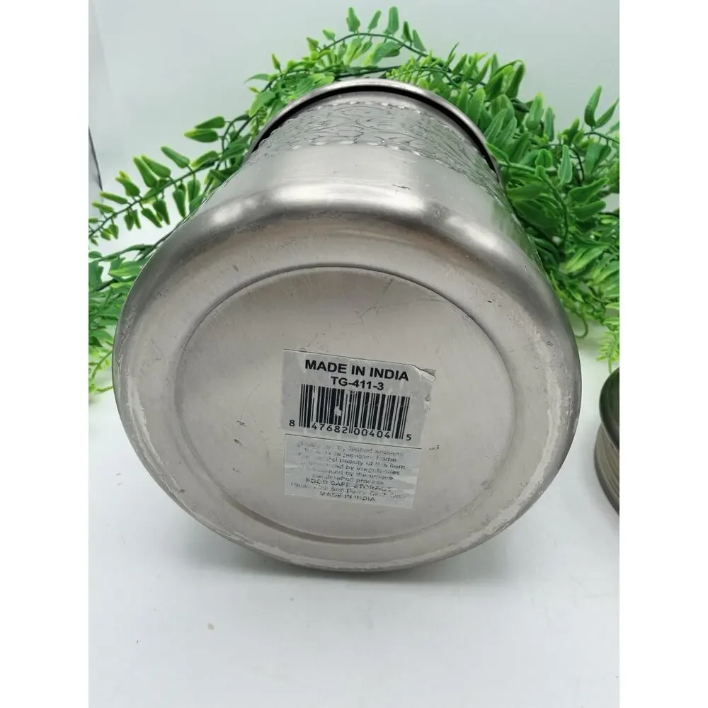 Kitchen Canister Silver Color Made in India 9.5